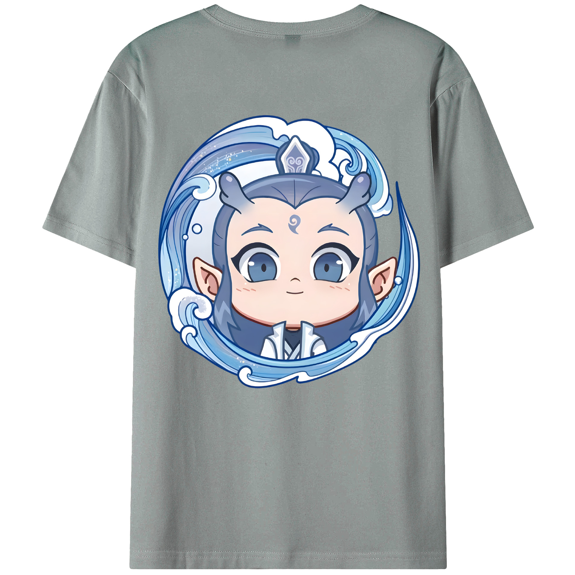 （画像用） Ne Zha 2 ナタ 魔童の大暴れ 綿100％ メンズ半袖Tシャツ（バックプリント） 通気性